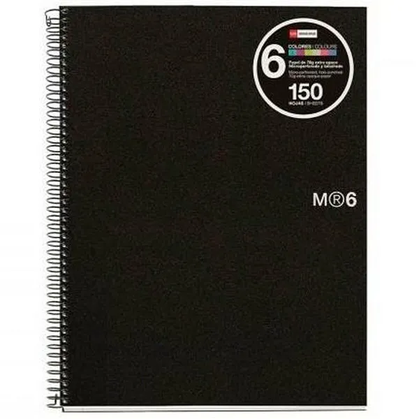 Notebook Miquelrius Micro perforated Black A5 (5 Units)