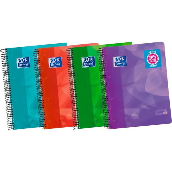Notebook Oxford European Book 5 Multicolour A4 120 Sheets Micro perforated 5 Pieces