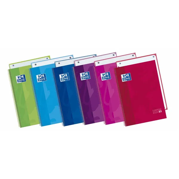 Notebook Oxford European Book Multicolour A4 A4+ 80 Sheets Micro perforated 4 Pieces