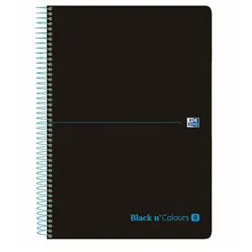 Notebook Oxford European Book Black & Colours Black Turquoise A4 160 Sheets 5 Pieces
