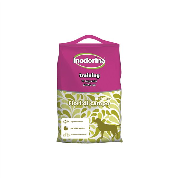 Puppy training pad Inodorina WILD FLOWER 60 x 60 cm (10 Units)