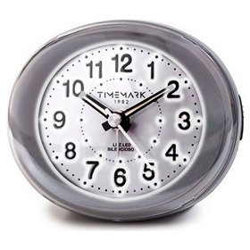 Analogue Alarm Clock Timemark Grey LED Light Silent Snooze Night mode 9 x 9 x 5,5 cm (9 x 9 x 5,5 cm)