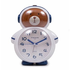 Analogue Alarm Clock Timemark Bear Astronaut Multicolour Plastic