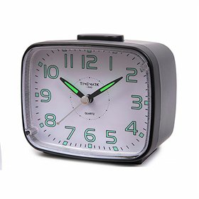 Analogue Alarm Clock Timemark 12 x 9,5 x 6,5 cm Black Classic