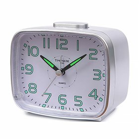 Alarm Clock Timemark 12 x 9,5 x 6,5 cm Traditional Analogue Silver