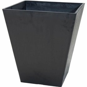 Plant pot Mega Collections Ecostone Square Black noir Plastic Recycled 42 x 46 x 42 cm 43 x 43 x 74 cm 41 x 45 cm