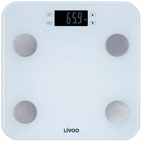 Digital Bathroom Scales Livoo DOM427W White Tempered Glass 180 kg