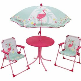 Garden furniture Fun House Children's Pink flamingo 4 Pieces