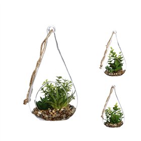 Decorative Plant Atmosphera 10 x 19,5 cm Crystal Green