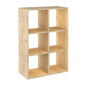Shelves Astigarraga Dinamic 6 Brown Natural Pinewood 70,8 x 33 x 105,4 cm Cubes Modular