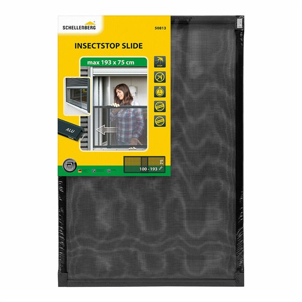 Mosquito net Schellenberg Anthracite Aluminium Extendable With frame Fibreglass 75 x 100 cm