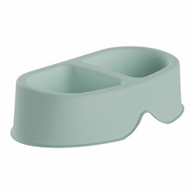 Dog Feeder Plastiken 20138 Green Plastic 0,5 L Double