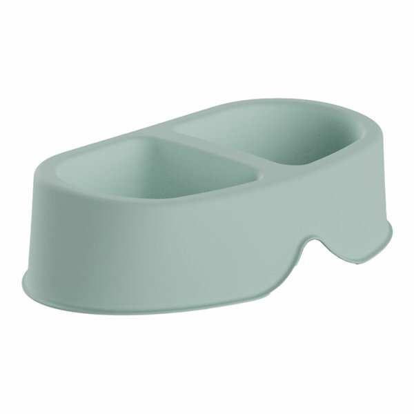 Dog Feeder Plastiken 20138 Green Plastic 0,5 L Double