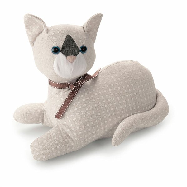 Doorstop Inofix 3178-2 Textile Sand 28 x 13 x 23 cm White Cat