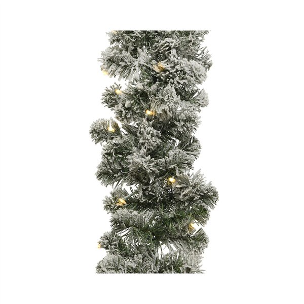 Wreath of LED Lights Lumineo Imperial Snowfall Soft green 6,1 m 30 cm