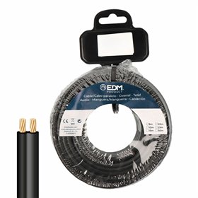 Flat parallel cable EDM 28712 Black 10 m 2 x 0,75 mm