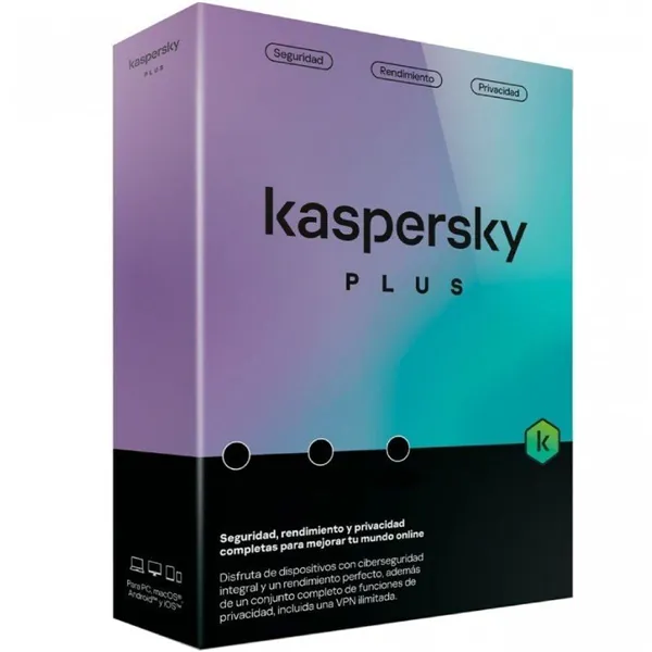 Antivirus Kaspersky Plus 3 Dispositivos Caja 1 año ESP