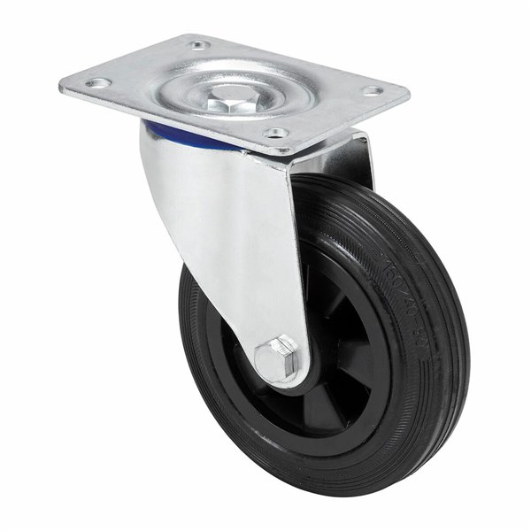 Rueda Ruedas Alex Black Rubber Poliamix Ø 10 cm 80 kg rotary