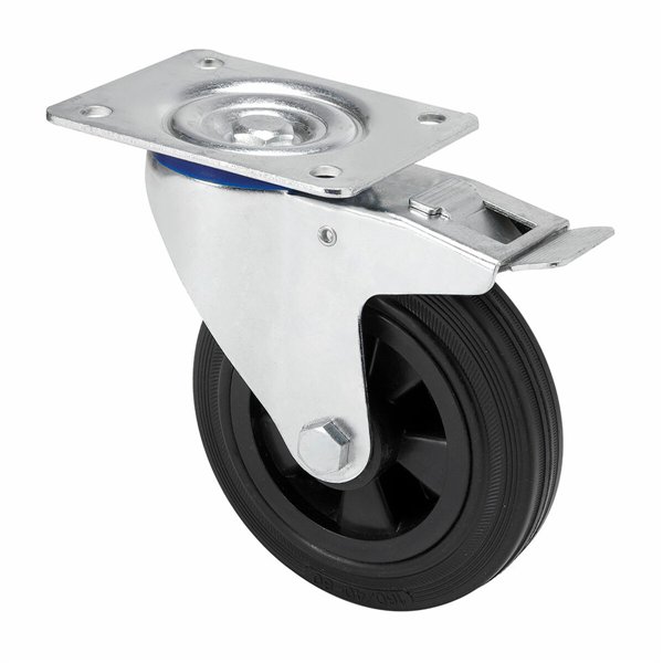 Rueda Ruedas Alex Black Rubber Poliamix Ø 12,5 cm 110 kg rotary