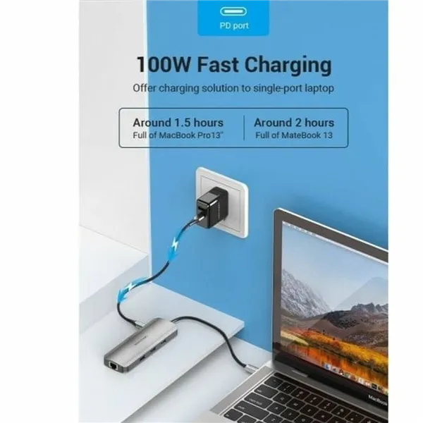 USB-C Hub Vention TOLHB Silver 100 W
