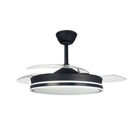 Ceiling Fan with Light CristalRecord Black 38 W (3000 K) (4000 K)