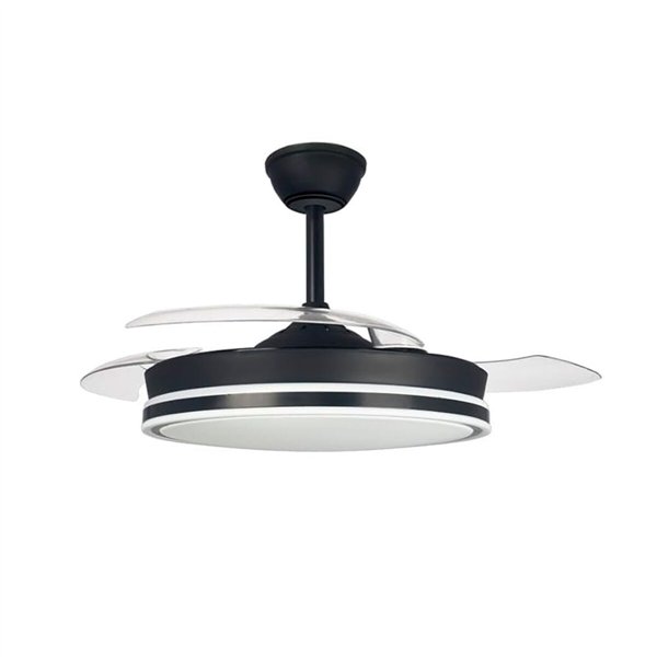 Ceiling Fan with Light CristalRecord Black 38 W (3000 K) (4000 K)