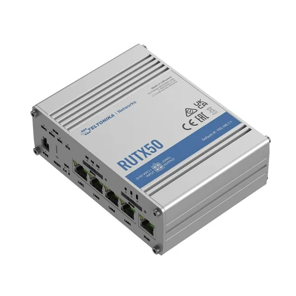 Router Teltonika RUTX50 Black Steel USB USB 2.0 RJ45 Ethernet LAN Wi-Fi 5 GHz