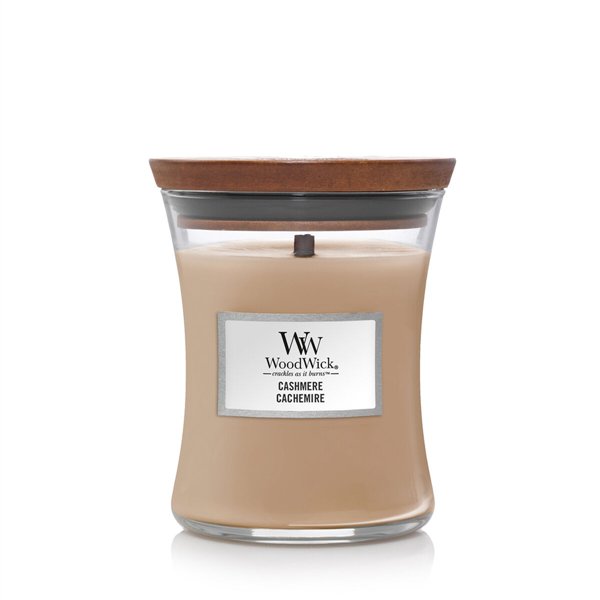 „WoodWick“ vidutinės „Hourglass Candles“ kvapioji žvakė su kašmyru, 275 g