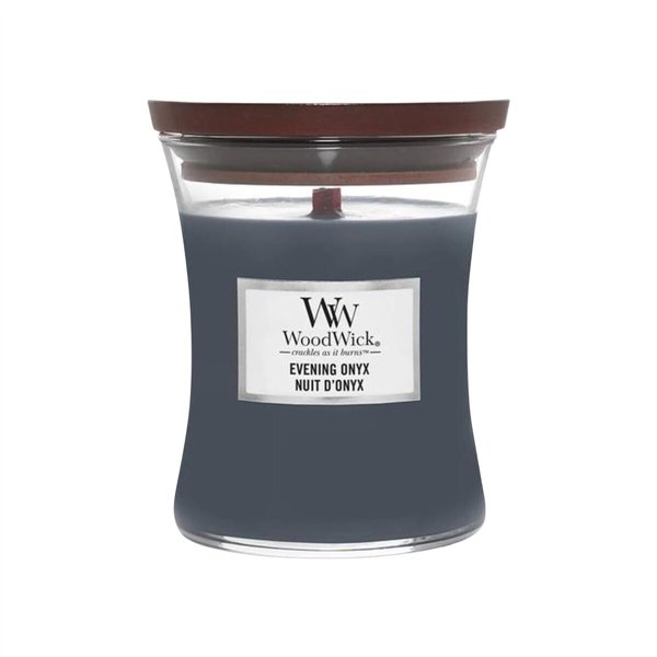 WoodWick vidutinio dydžio Hourglass Candles kvapioji žvakė „Vakaro oniksas“ 275 g