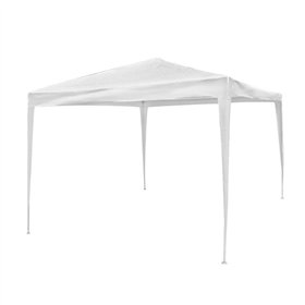 Pergola Gazebo Raffia Steel 300 x 300 x 240 cm White