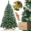 Artificial Christmas tree 180 cm premium Royal Trees Springos CT0190, snowy diamond pine with cones