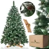 Artificial Christmas tree 180 cm premium Royal Trees Springos CT0190, snowy diamond pine with cones