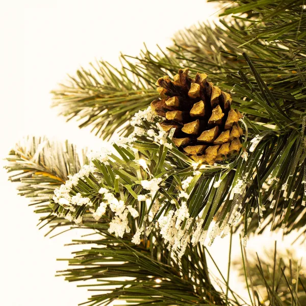 Artificial Christmas tree 180 cm premium Royal Trees Springos CT0190, snowy diamond pine with cones