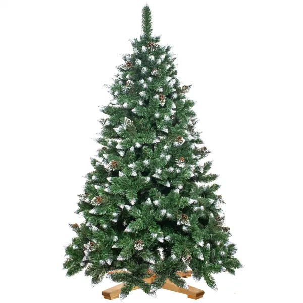 Искусственная елка 180 см премиум Royal Trees Springos CT0190, снежная алмазная сосна с шишками