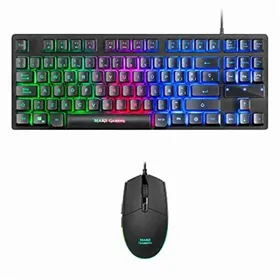 Keyboard with Gaming Mouse Mars Gaming MCPTKLES Black Spanish Qwerty