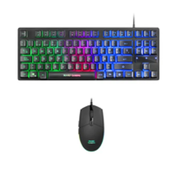 Keyboard with Gaming Mouse Mars Gaming MCPTKLES Black Spanish Qwerty