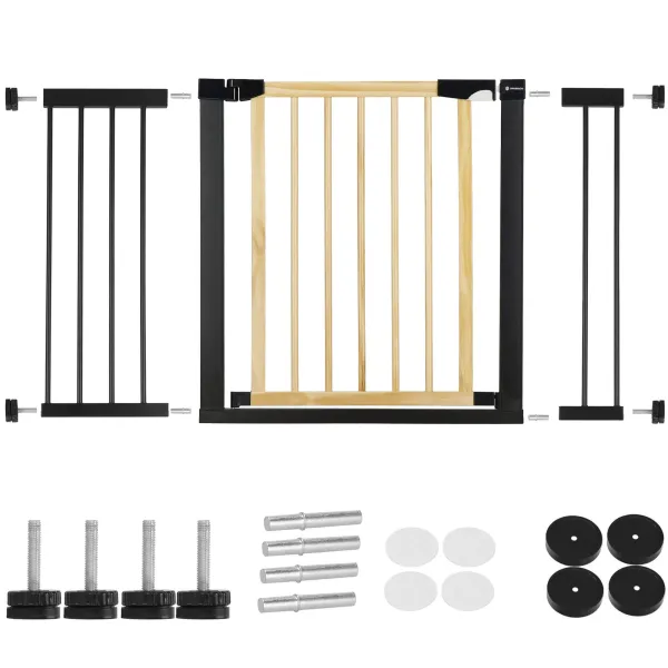 Turvavärav treppidele Springos SG0012BC 75-124 cm pruun-must