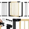 Защитные ворота для лестниц Springos SG0012BC, распорный монтаж, 75-124 см, коричнево-черные