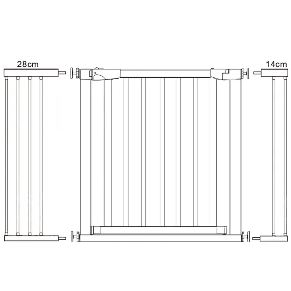 Safety Gate for Stairs Springos SG0012BC, Pressure-Mounted, 75-124 cm, Brown-Black