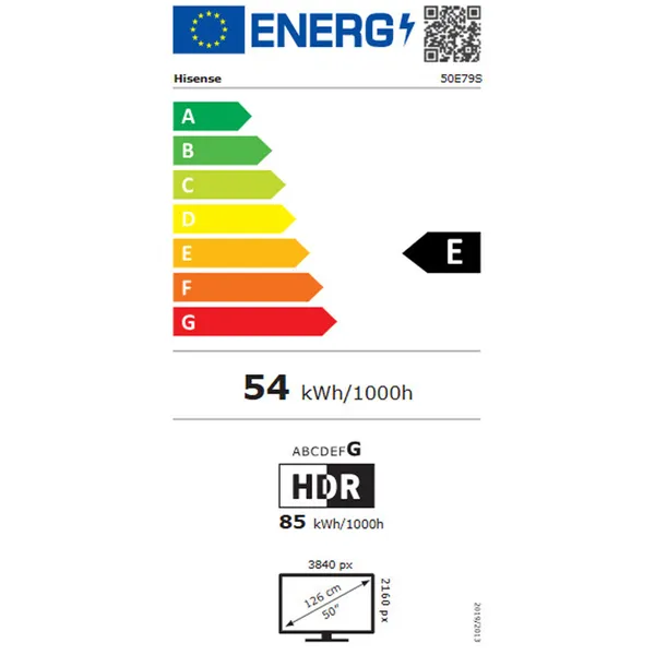 Smart TV Hisense 50E79S 3840 x 2160 px 50" HDR10+ DVB-T2 QLED DVB-S2