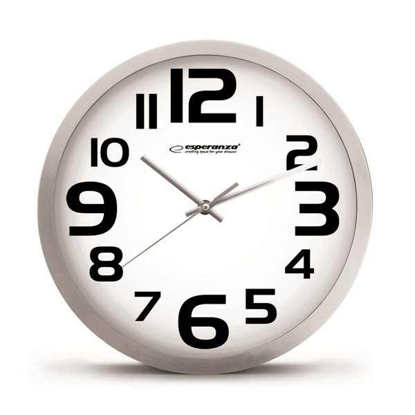 Wall Clock Esperanza EHC013W White Black 250 mm Quartz