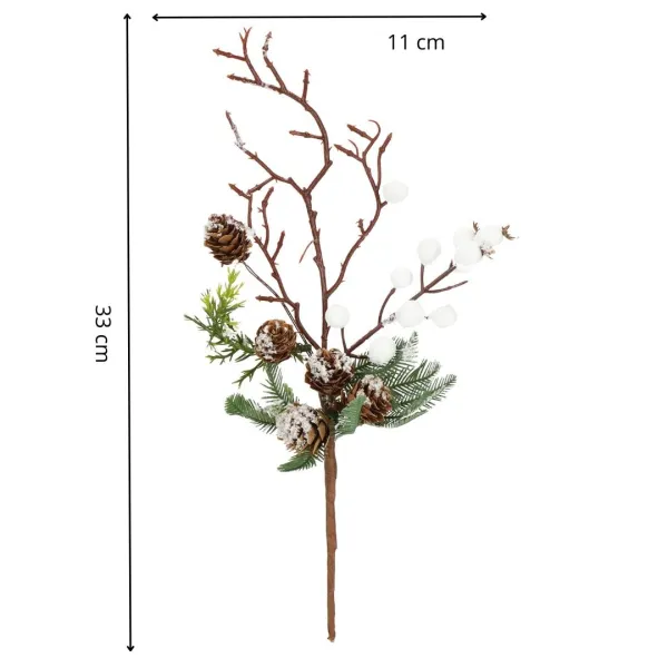 Joulun tekokoriste oksa seppeleeseen 33 cm
