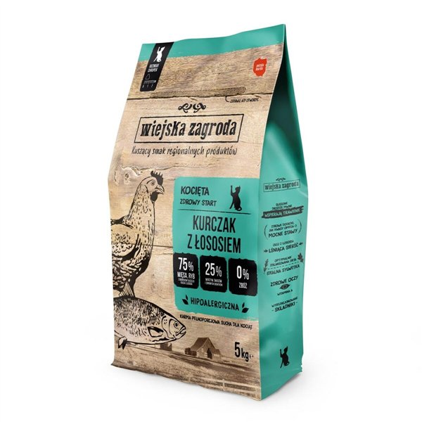 Fodder WIEJSKA ZAGRODA Kitten Chicken with salmon Chicken 5 kg