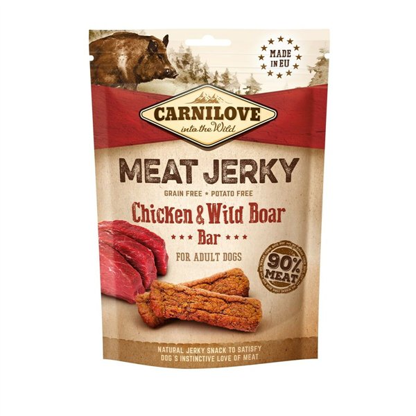 Fodder Carnilove MEAT JERKY Adult Chicken Wild Boar 100 g