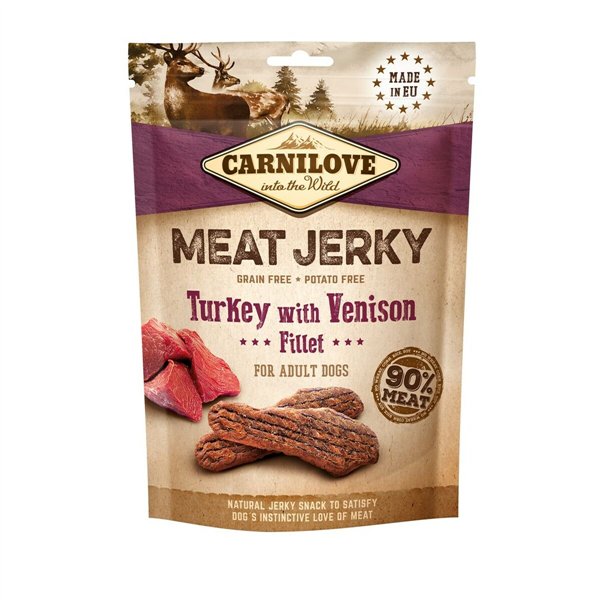 Fodder Carnilove Meat Jerky Turkey with Venison Adult Turkey 100 g