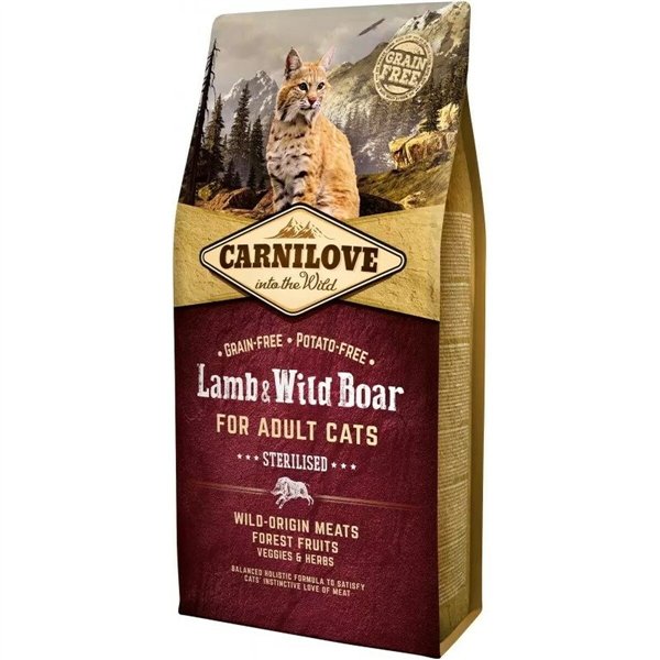 Fodder Carnilove Lamb & Wild Boar Sterilised Wild Boar 6 Kg