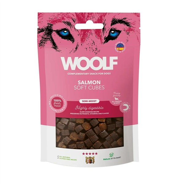 Dog Snack Woolf Soft Cubes Salmon Salmon 100 g