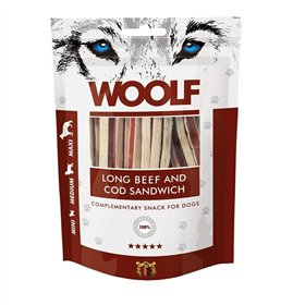 Dog Snack Woolf Long Beef and Cod Sandwich Beef 100 g