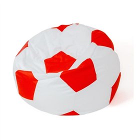 Pouffe GO GIFT White Red Oxford Football