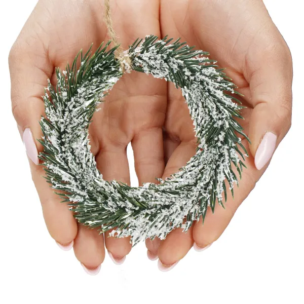 Christmas Ornament Springos CA1210, Green Mini Wreath, 10 cm